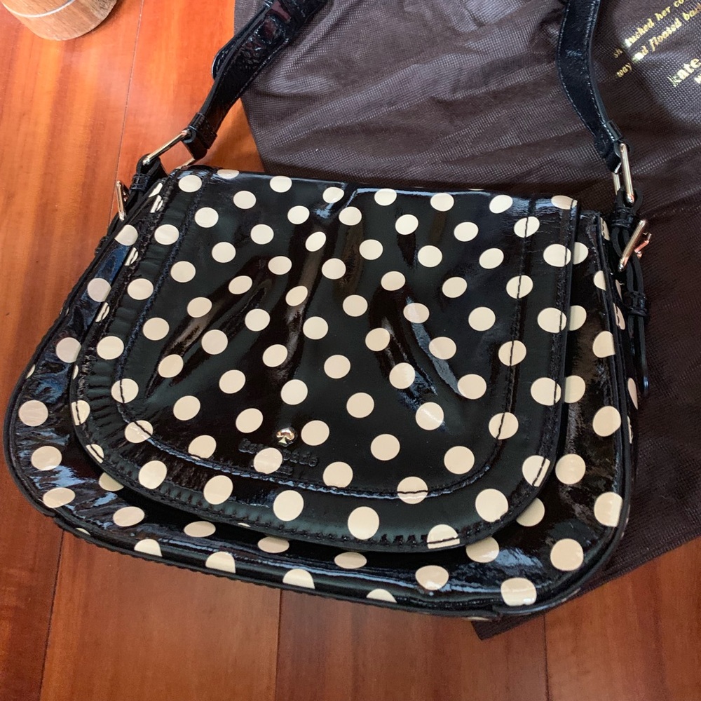 Kate Spade patent leather polka dot purse